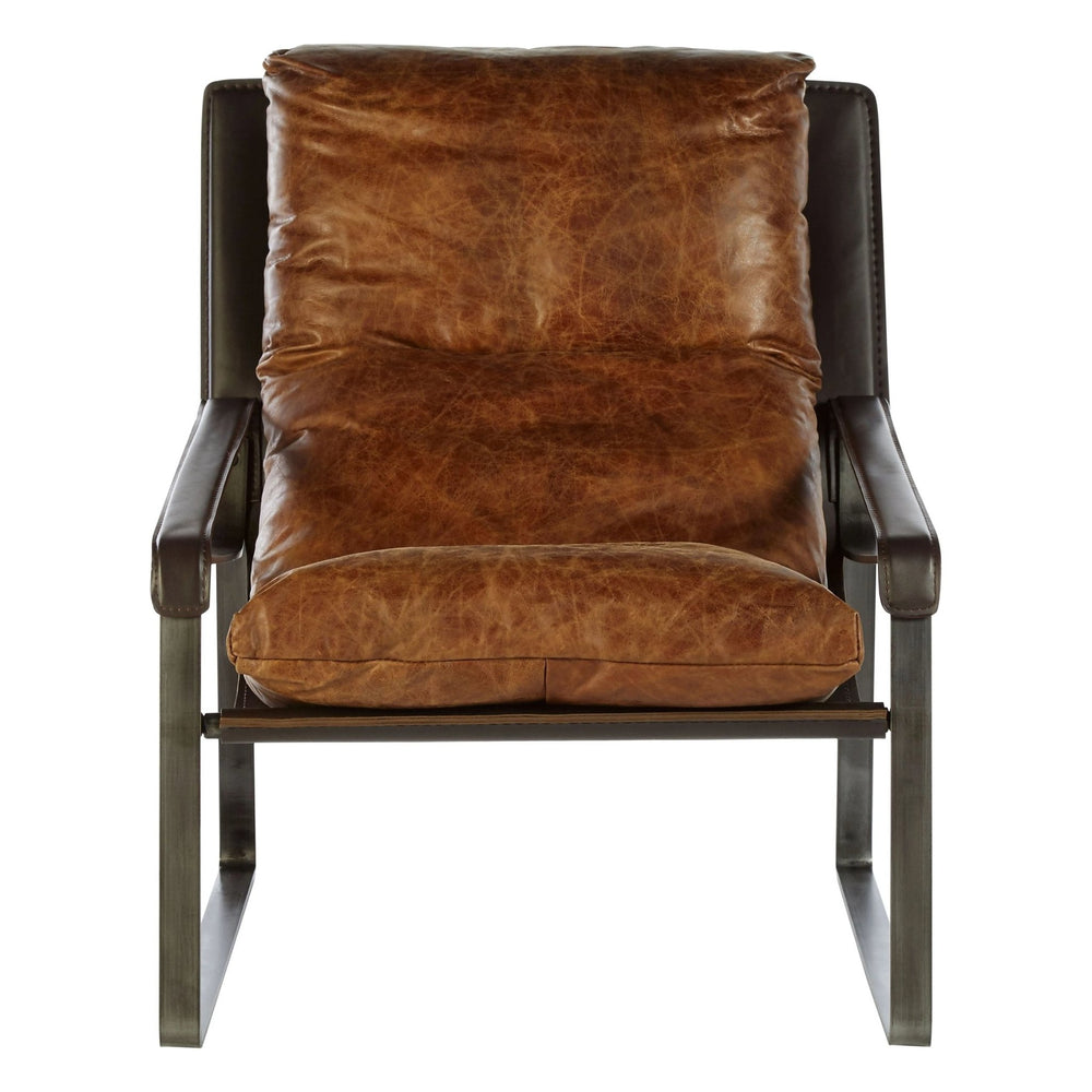 Hoxton Light Brown Leather Lounge Chair - XShowhome Limited - Xshowhome