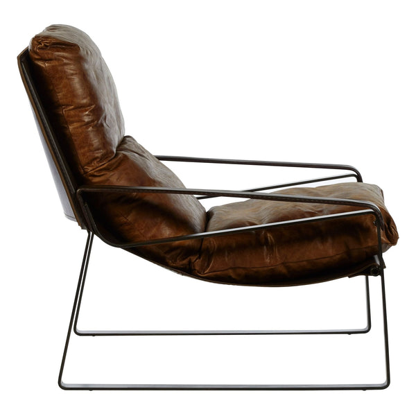 Hoxton Light Brown Leather Lounge Chair - XShowhome Limited - Xshowhome
