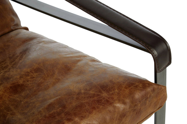 Hoxton Light Brown Leather Lounge Chair - XShowhome Limited - Xshowhome