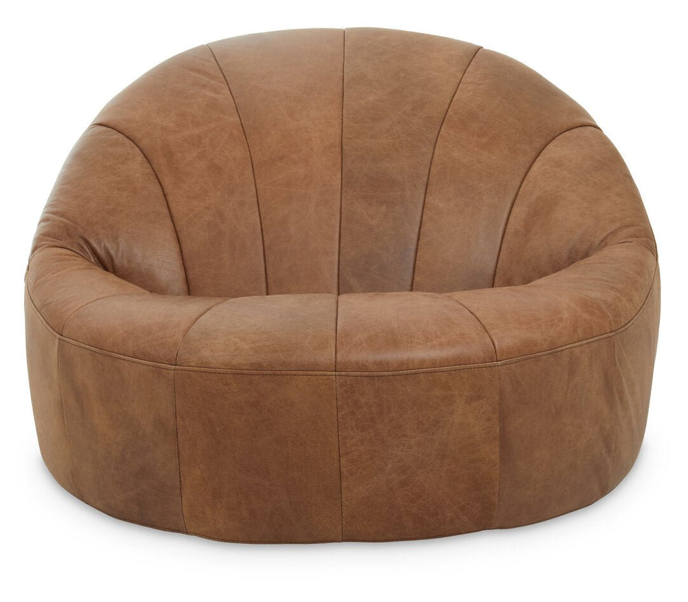 Hoxton Light Brown Leather Lounge Cocoon Chair - Canwell Interiors Limited - Xshowhome