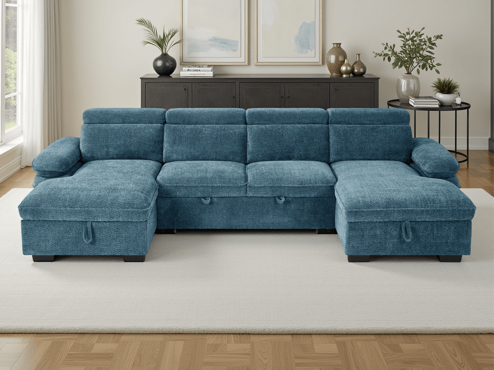 Hudson Sofabed Blue U Shape Corner - XShowhome Limited - Xshowhome