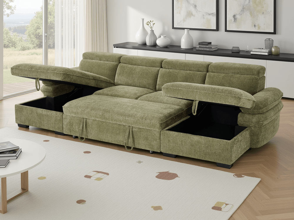 Hudson Sofabed Green U Shape Corner - XShowhome Limited - Xshowhome