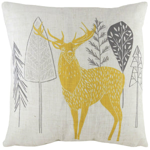 Hulder Stag 43x43 Feather Filled Cushion Natural - Canwell Interiors Limited - Riva