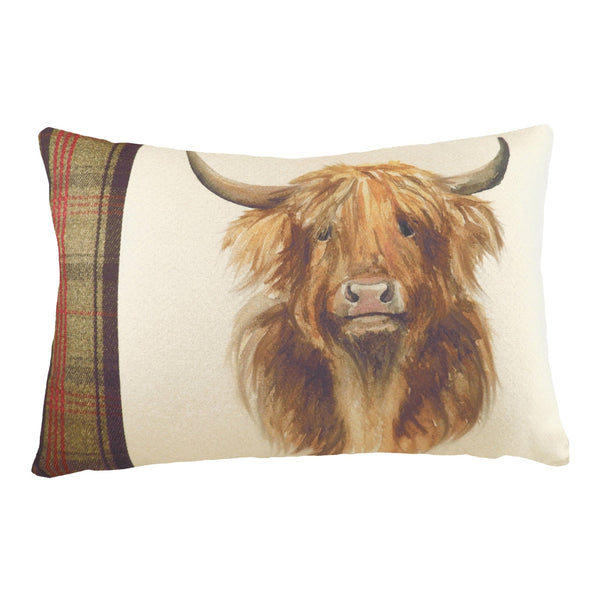 Hunter Highland Cow 40x60 Feather Filled Cushion Multi - Canwell Interiors Limited - Riva