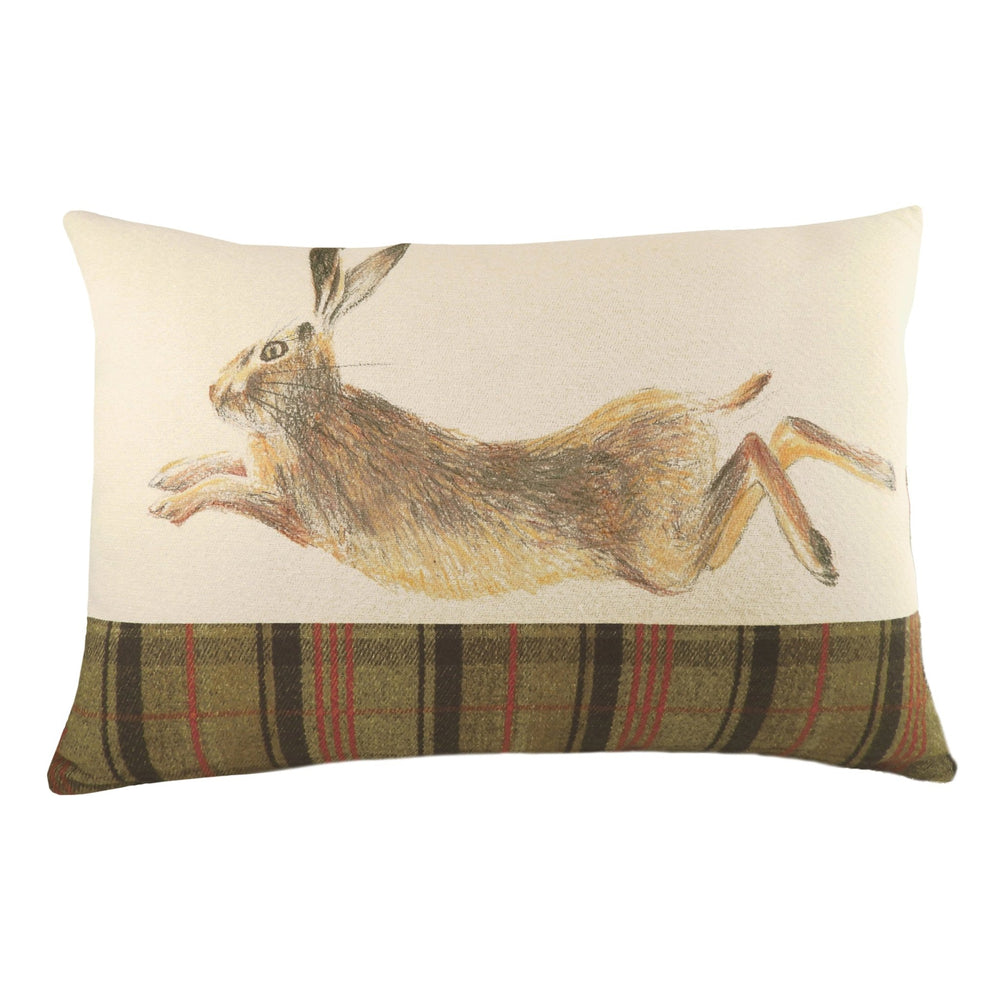 Hunter Leaping Hare 40x60 Feather Filled Cushion Multi - Canwell Interiors Limited - Riva