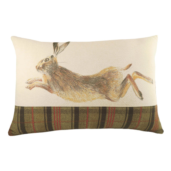 Hunter Leaping Hare 40x60 Feather Filled Cushion Multi - Canwell Interiors Limited - Riva