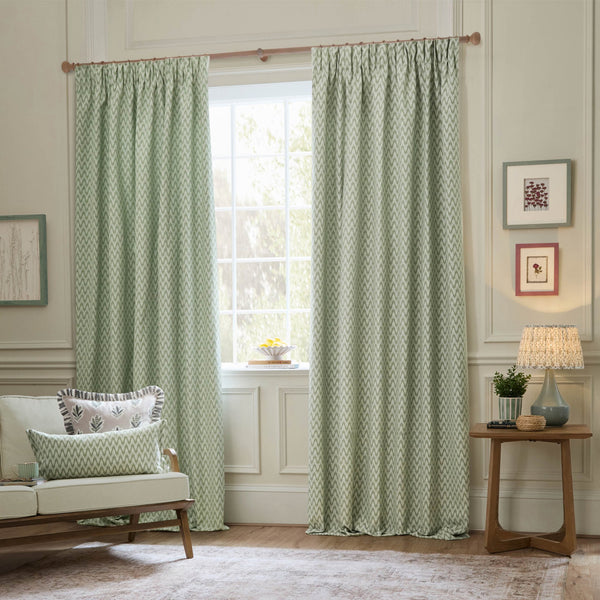 Hutton 228x182 Pencil Pleat Curtains Sage - XShowhome Limited - Riva