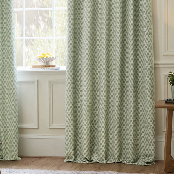 Hutton 228x182 Pencil Pleat Curtains Sage - XShowhome Limited - Riva