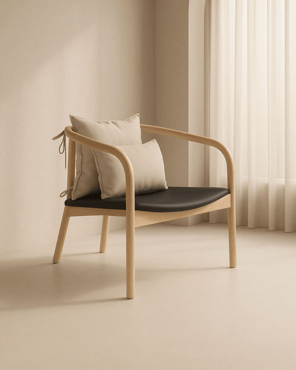 Ikigae Solid Oak Lounge Chair - XShowhome Limited - Tommy Franks