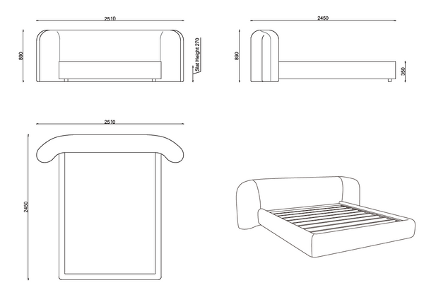 Coria King Size Bed - Tommy Franks