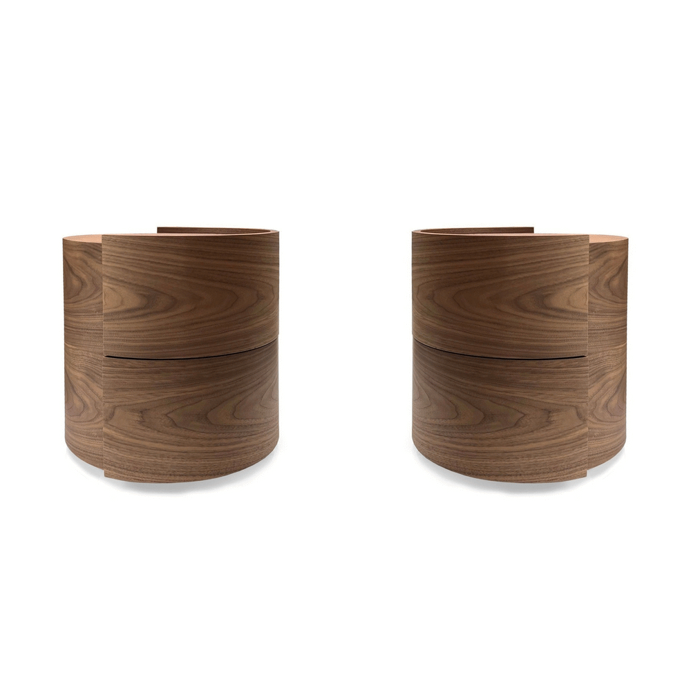 Dexter Bedside Table - Walnut - Pair - Tommy Franks