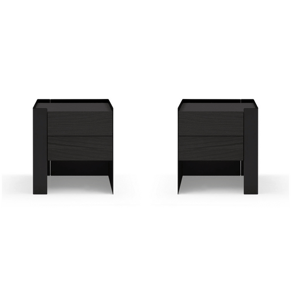Tunica Bedside Table - Black Oak - Pair - Tommy Franks