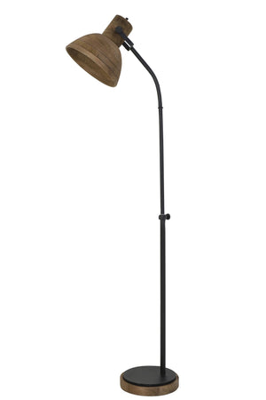IMBERT Floor Lamp — Wood Brown & Matt Black - Canwell Interiors Limited - Light & Living