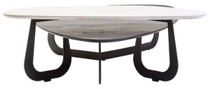 Imperia 2 Tier Large Asymmetrical Ceramic Coffee Table - Canwell Interiors Limited - Xshowhome