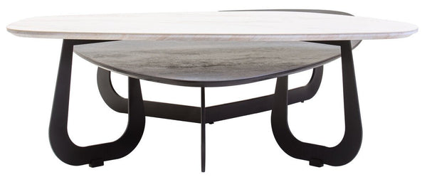 Imperia 2 Tier Large Asymmetrical Ceramic Coffee Table - Canwell Interiors Limited - Xshowhome