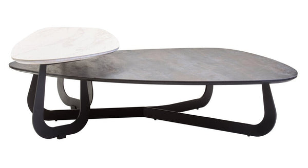 Imperia 2 Tier Large Asymmetrical Ceramic Coffee Table - Canwell Interiors Limited - Xshowhome