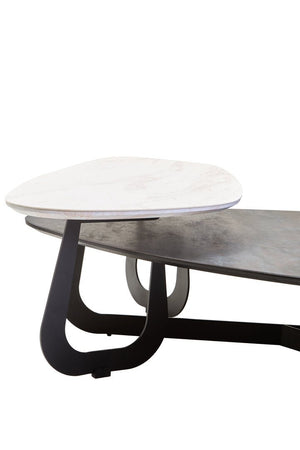 Imperia 2 Tier Large Asymmetrical Ceramic Coffee Table - Canwell Interiors Limited - Xshowhome