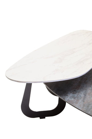 Imperia 2 Tier Large Asymmetrical Ceramic Coffee Table - Canwell Interiors Limited - Xshowhome