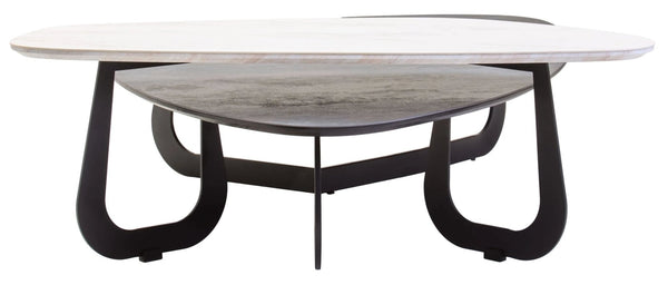 Imperia 2 Tier Large Asymmetrical Ceramic Coffee Table - XShowhome Limited - Xshowhome
