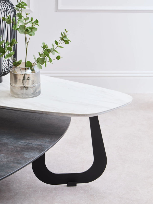 Imperia 2 Tier Large Asymmetrical Ceramic Coffee Table - XShowhome Limited - Xshowhome