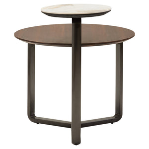 Imperia 2 Tier Round Veneer and Ceramic Coffee Table - Canwell Interiors Limited - Xshowhome