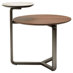 Imperia 2 Tier Round Veneer and Ceramic Coffee Table - XShowhome Limited - Xshowhome