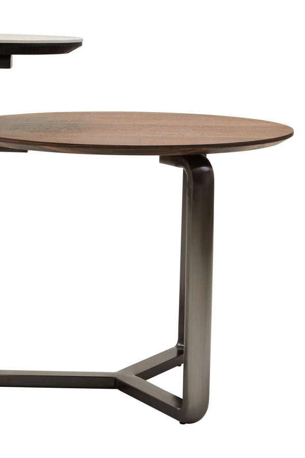 Imperia 2 Tier Round Veneer and Ceramic Coffee Table - XShowhome Limited - Xshowhome