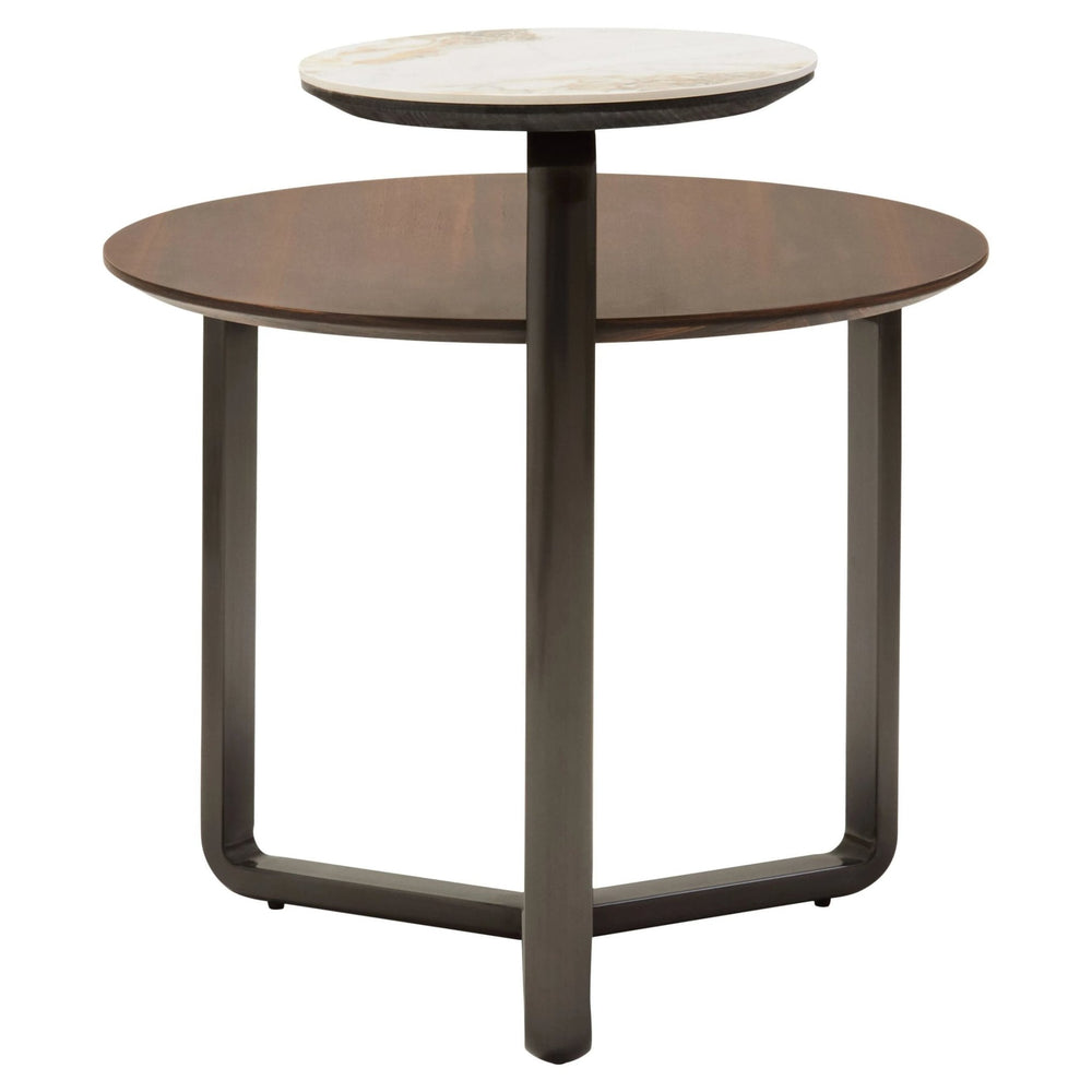 Imperia 2 Tier Round Veneer and Ceramic Coffee Table - XShowhome Limited - Xshowhome