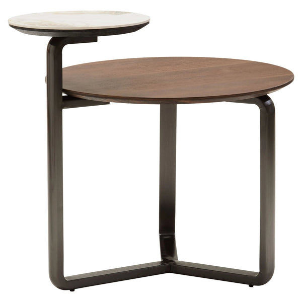 Imperia 2 Tier Round Veneer and Ceramic Coffee Table - XShowhome Limited - Xshowhome
