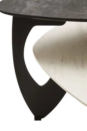 Imperia 2 Tier Small Asymmetrical Ceramic Coffee Table - XShowhome Limited - Xshowhome