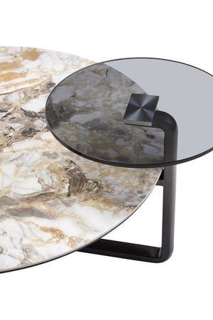 Imperia 3 Tier Round Ceramic Marble Effect Coffee Table - Canwell Interiors Limited - Xshowhome