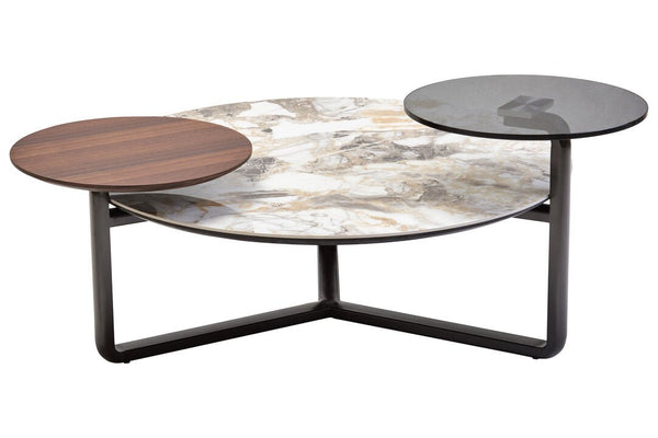 Imperia 3 Tier Round Ceramic Marble Effect Coffee Table - Canwell Interiors Limited - Xshowhome