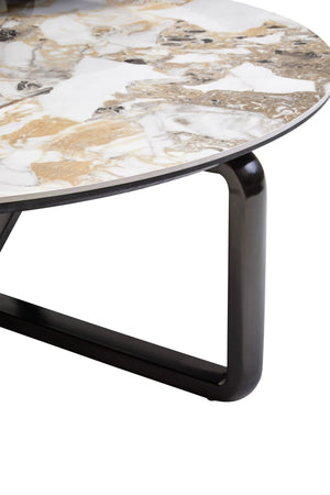 Imperia 3 Tier Round Ceramic Marble Effect Coffee Table - XShowhome Limited - Xshowhome