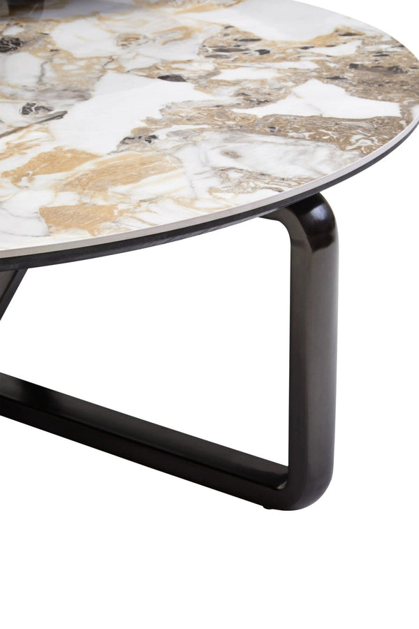 Imperia 3 Tier Round Ceramic Marble Effect Coffee Table - XShowhome Limited - Xshowhome