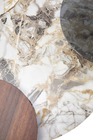 Imperia 3 Tier Round Ceramic Marble Effect Coffee Table - XShowhome Limited - Xshowhome