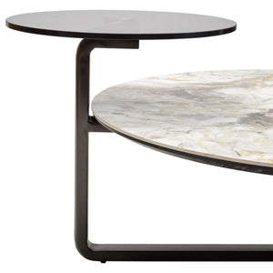 Imperia 3 Tier Round Ceramic Marble Effect Coffee Table - XShowhome Limited - Xshowhome
