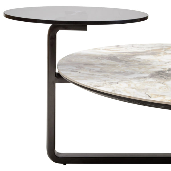 Imperia 3 Tier Round Ceramic Marble Effect Coffee Table - XShowhome Limited - Xshowhome