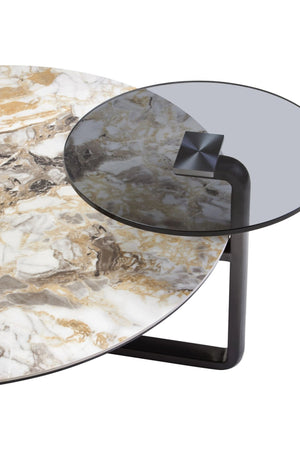Imperia 3 Tier Round Ceramic Marble Effect Coffee Table - XShowhome Limited - Xshowhome
