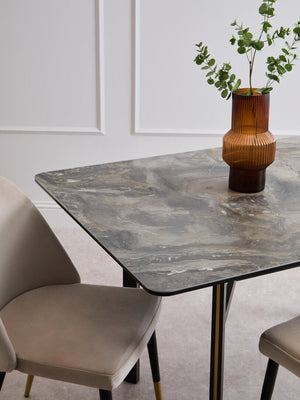 Imperia Ceramic Marble Effect Rectangular Dining Table - Canwell Interiors Limited - Xshowhome