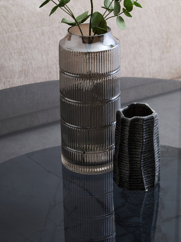 Imperia Round Grey Glass And Ceramic Large Coffee Table - Canwell Interiors Limited - Xshowhome