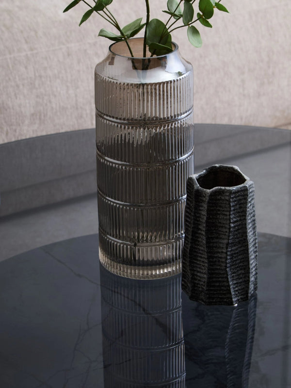 Imperia Round Grey Glass And Ceramic Large Coffee Table - XShowhome Limited - Xshowhome