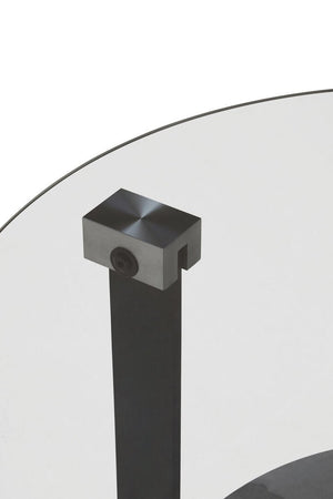 Imperia Round Grey Glass And Ceramic Small Coffee Table - Canwell Interiors Limited - Xshowhome