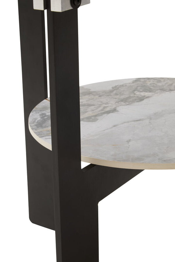 Imperia Round Grey Glass And Ceramic Small Coffee Table - Canwell Interiors Limited - Xshowhome