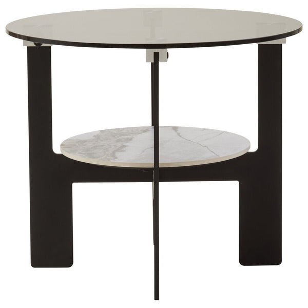 Imperia Round Grey Glass And Ceramic Small Coffee Table - Canwell Interiors Limited - Xshowhome