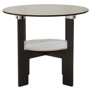 Imperia Round Grey Glass And Ceramic Small Coffee Table - XShowhome Limited - Xshowhome