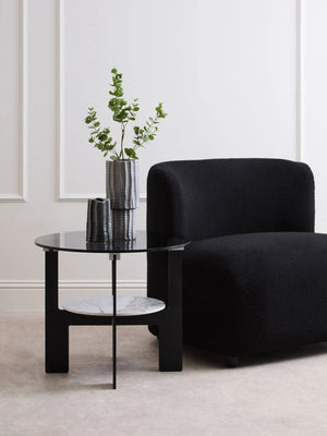 Imperia Round Grey Glass And Ceramic Small Coffee Table - XShowhome Limited - Xshowhome