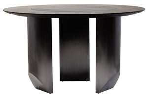 Imperia Round Veneer Dining Table with Ceramic Lazy Susan - Canwell Interiors Limited - Xshowhome