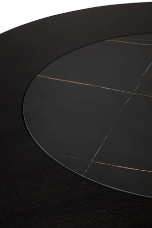 Imperia Round Veneer Dining Table with Ceramic Lazy Susan - XShowhome Limited - Xshowhome