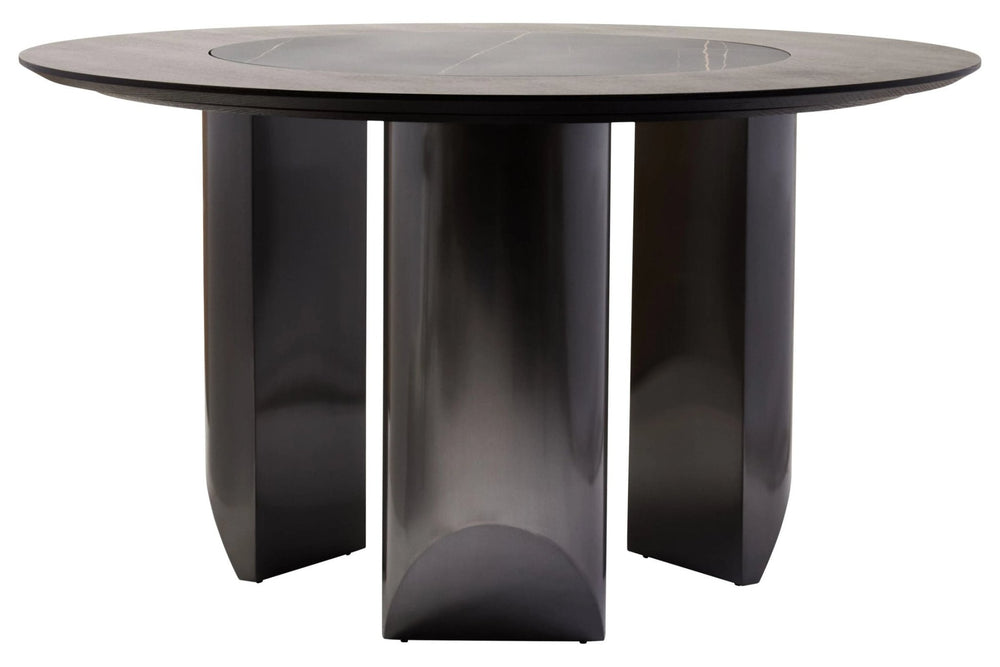Imperia Round Veneer Dining Table with Ceramic Lazy Susan - XShowhome Limited - Xshowhome