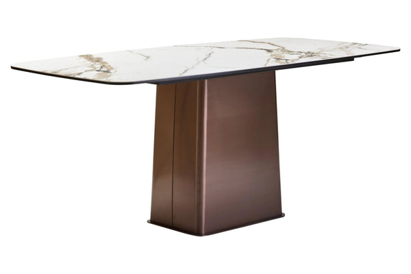 Imperia White Ceramic Marble Effect Rectangular Dining Table - XShowhome Limited - Xshowhome